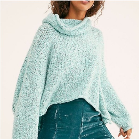 LAST SZ S! NWT Free People | BFF Sweater Aqua Star - Picture 5 of 14